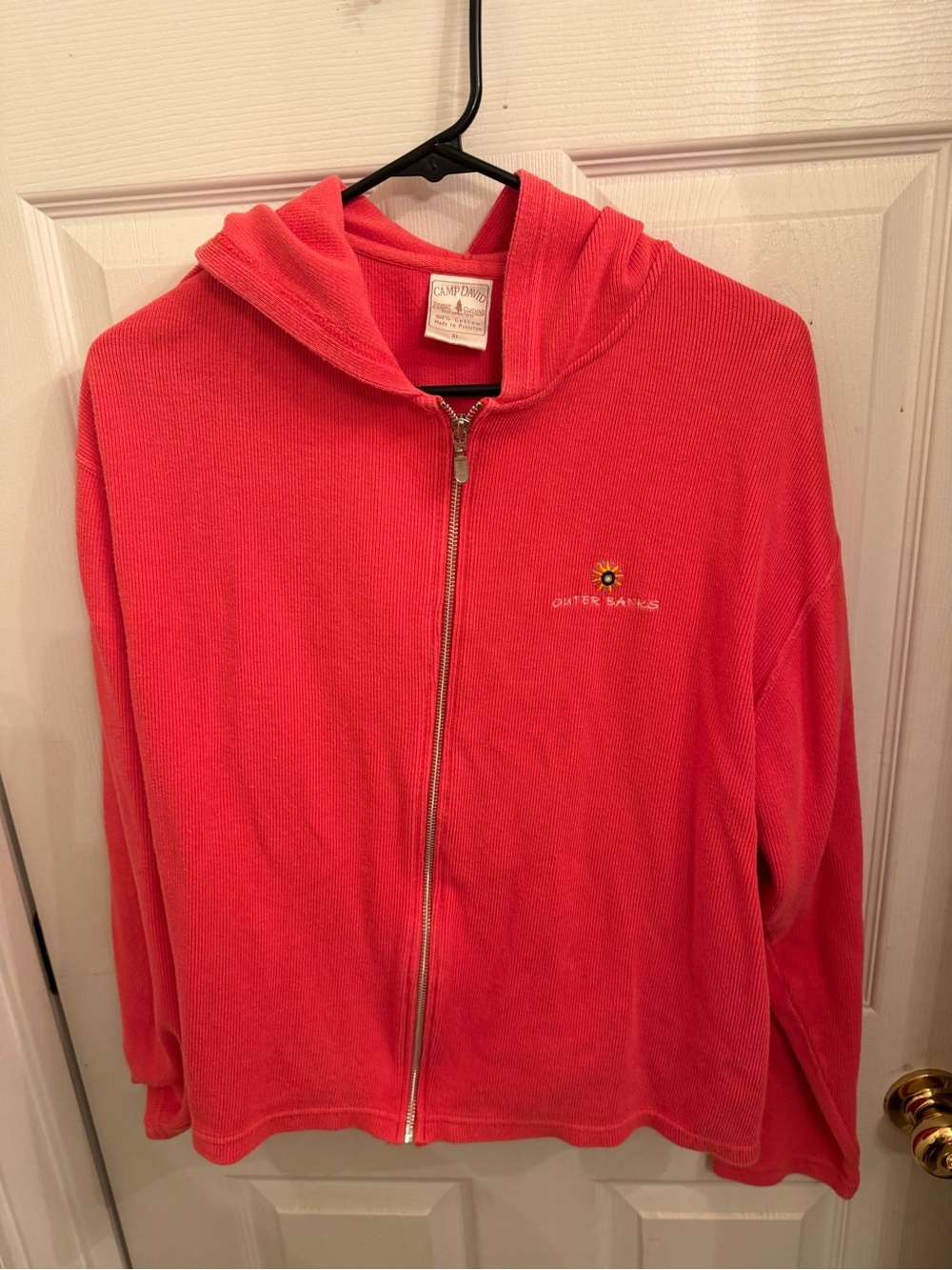 Camp David Outer Banks Coral Zip-Up Hooded Jacket